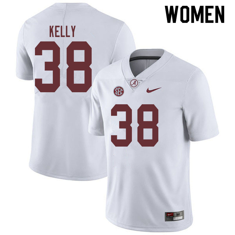 Alabama Crimson Tide Women's Sean Kelly #38 White NCAA Nike Authentic Stitched 2019 College Football Jersey UJ16B51GY